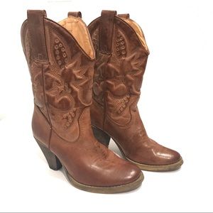 Very Volatile Denver Cowboy Boots Size 6.5